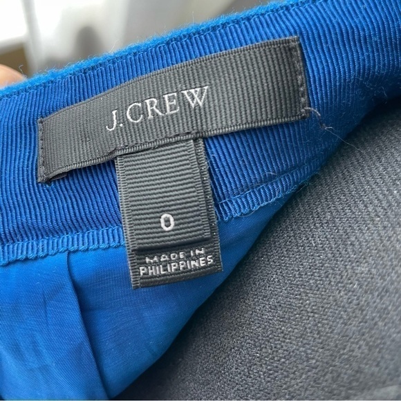 j crew shirttail mini skirt wool size 0 cobalt blue - Picture 6 of 8
